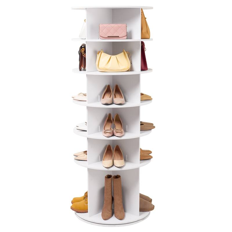 Rotating Shoe Rack Tower 360 Spinning Organizer for Closet or Entryway