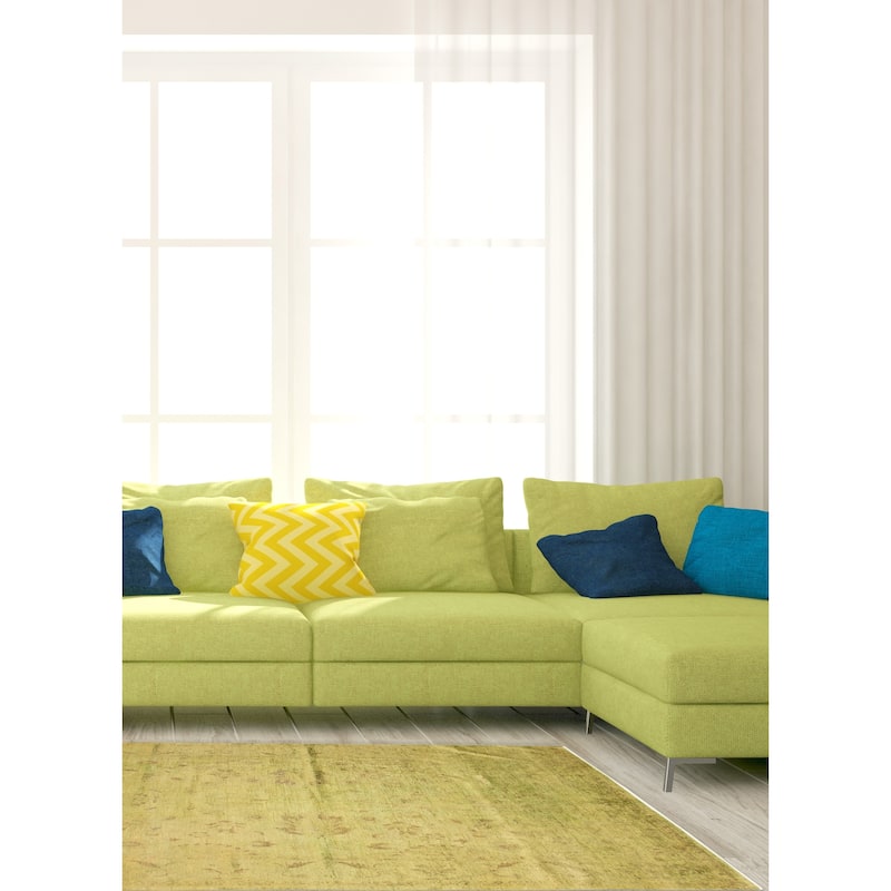 ECARPETGALLERY Hand-knotted Vibrance Lime Wool Rug - 9'7 x 13'2