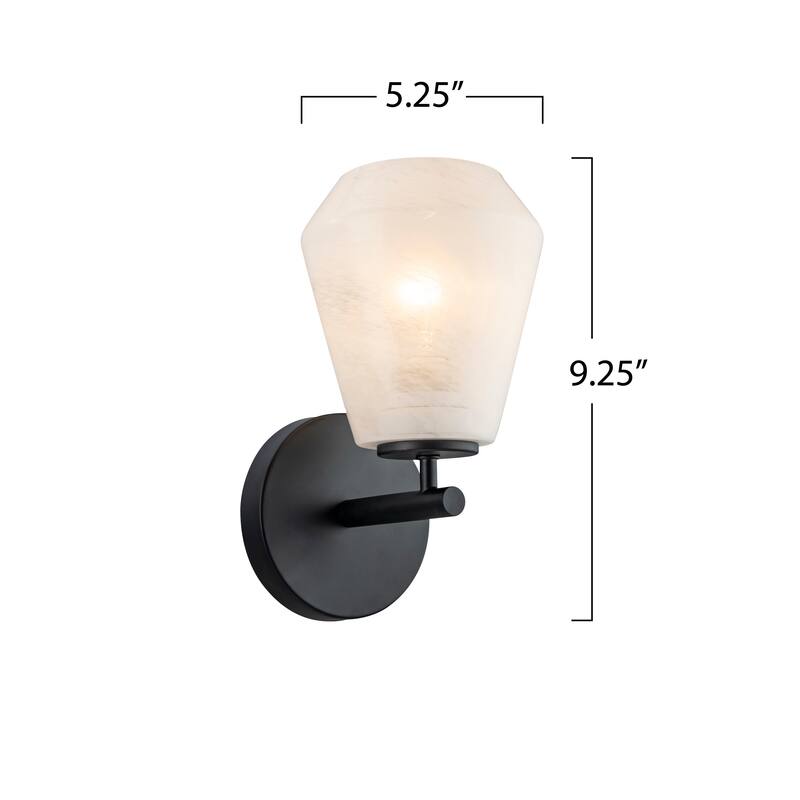 Artcraft Brooke 1-Light Wall Sconce - Wispy White Glassware Shade