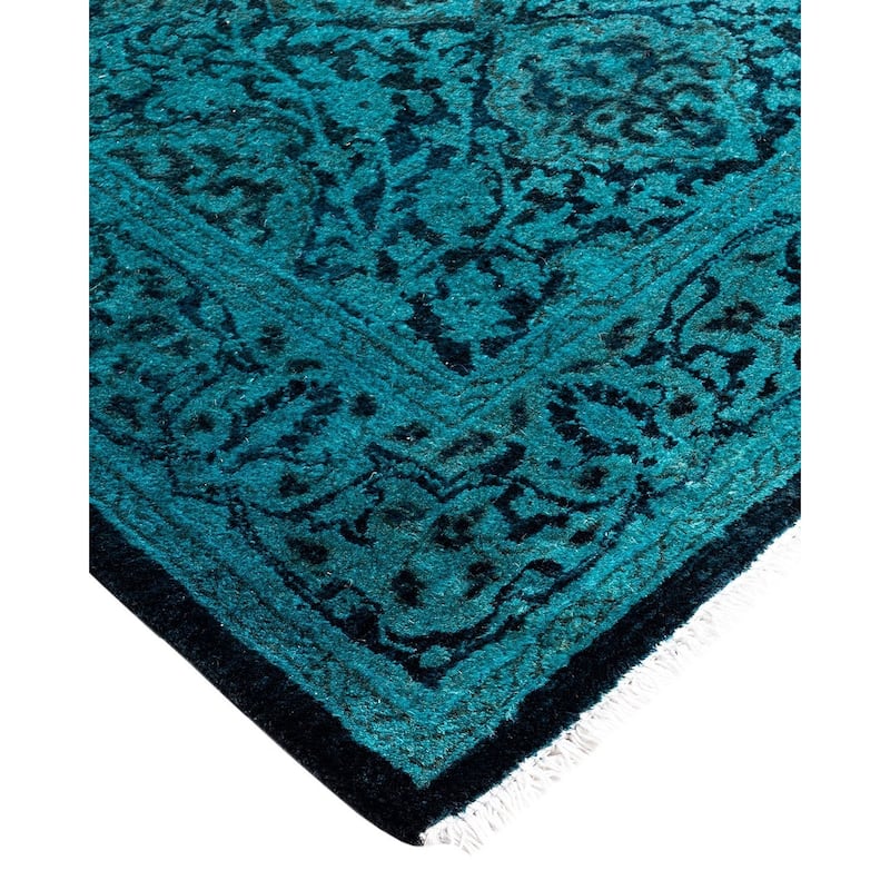 Fine Vibrance One-of-a-Kind Hand-Knotted Runner Rug - Black, 2' 6" x 15' 3" - 2' 6" x 15' 3"