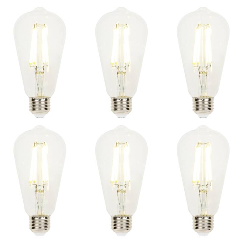 Westinghouse Lighting 10 Watt (75 Watt Equivalent) Clear ST20 Dimmable Filament LED Light Bulb, Medium Base, 6 Pack - 6-Pack