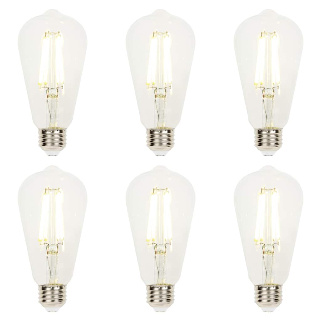 Westinghouse Lighting 10 Watt (75 Watt Equivalent) Clear ST20 Dimmable Filament LED Light Bulb, Medium Base, 6 Pack - 6-Pack