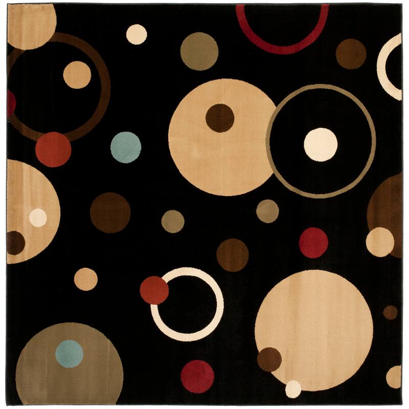 SAFAVIEH Porcello Jonila Modern Painterly Geometric Pattern Area Rug - 7' Square - Black/Multi