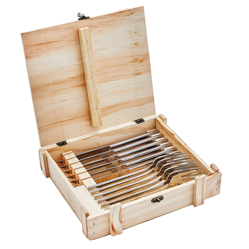 Wolfgang Puck 12-Piece Steak Knife Set with Wooden Gift Boxes
