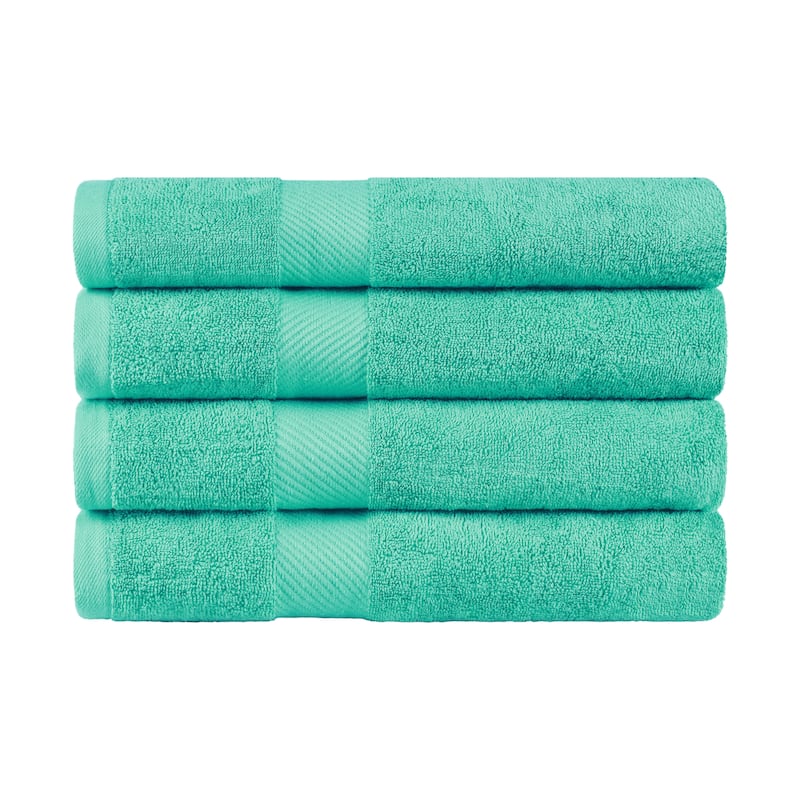 Superior Luxury Solid Highly Absorbent Egyptian Cotton Bath Towel - (Set of 4) - Sea Green