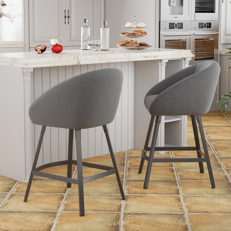 Bar Stools Set of 2,Upholstered Bar Stool with Back, 27 inch Height Counter Height Barstools for Home Kitchen Island