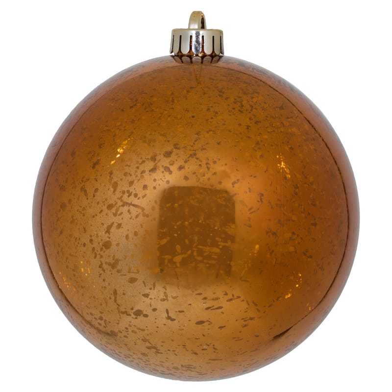 Vickerman 6" Copper Mercury Ball Ornament, 4 per Bag. - Gold