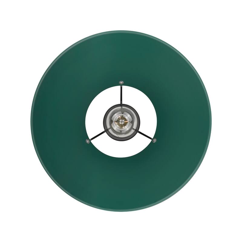 Yep by Golden Lighting Orwell 1-light 14in Pendant in Matte Black and Pine Green shade - Large Pendant - 14"