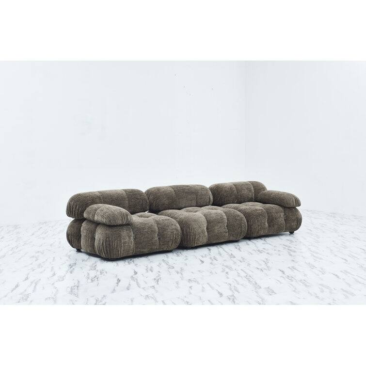 Gylfi 114'' Upholstered Sofa - Brown