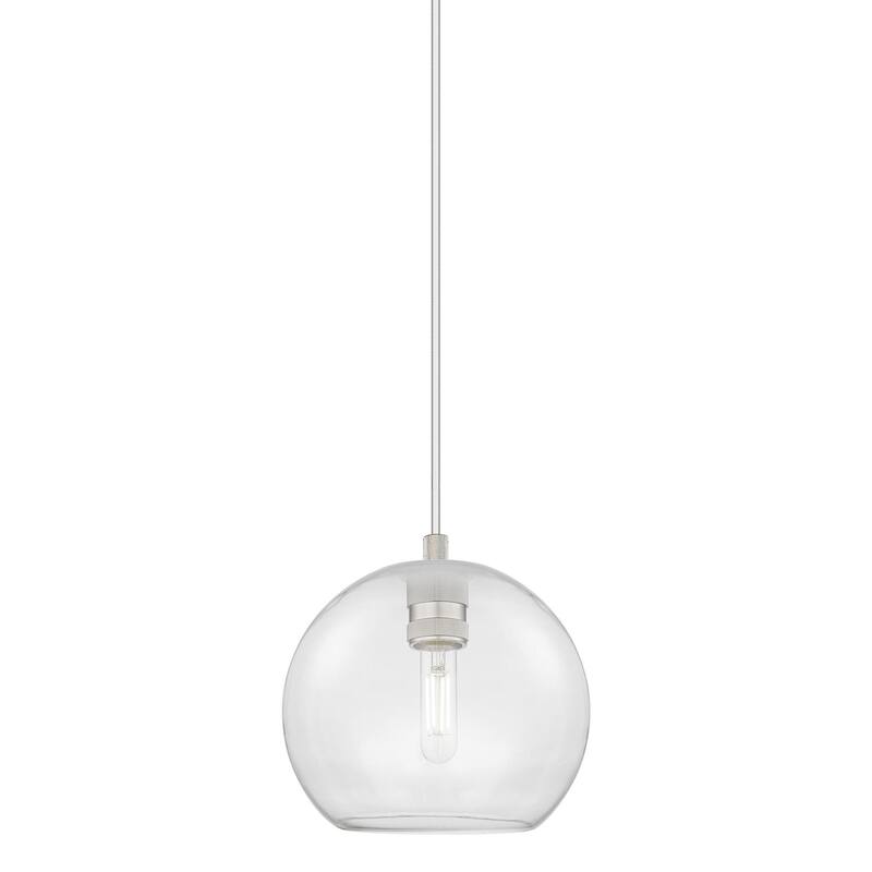 Innovations Lighting 434-1P-8-8 Crown Point Pendant Crown Point 8" - Satin Nickel / Clear