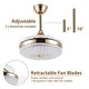 preview thumbnail 20 of 29, 36" Black Crystal Retractable Ceiling Fan with LED light and Remote