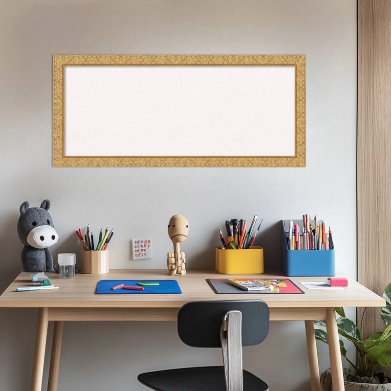 Lila Gold Wood Framed Cork Board - Bulletin Board, Organization Board, Pin Board