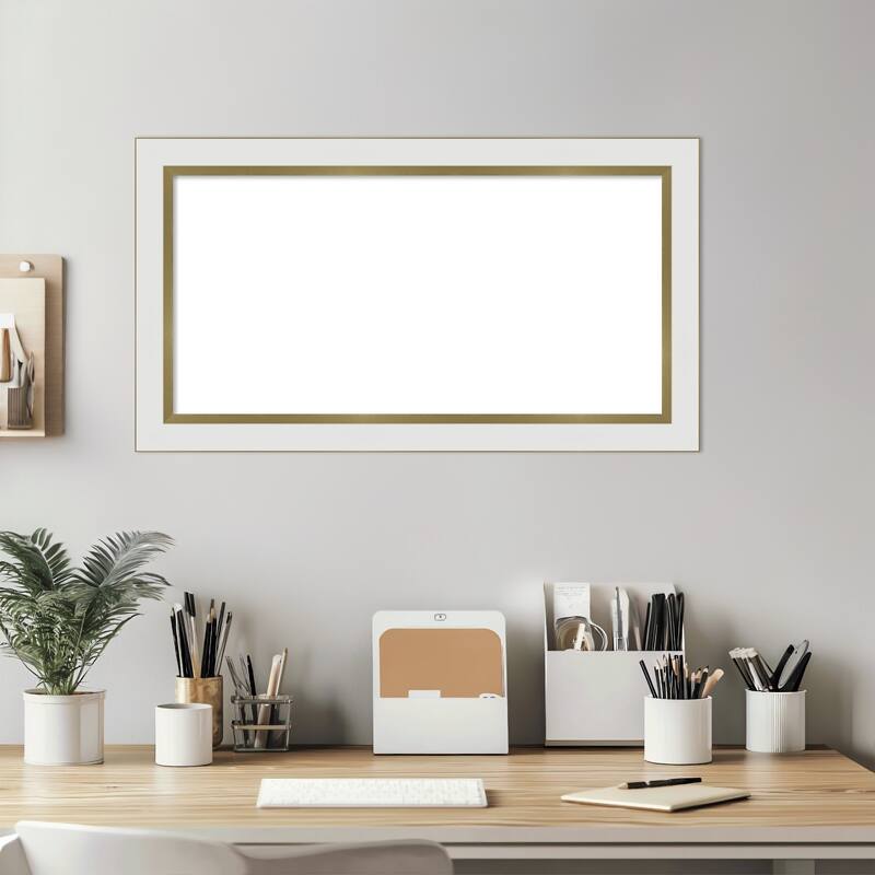 Amanti Art Eva Black Silver Narrow Framed Dry Erase Magnetic Board