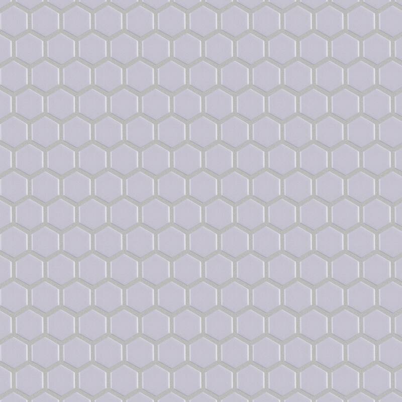 Merola Tile Metro 1" Hex Glossy Lavender 10-1/4" x 11-7/8" Porcelain Mosaic Floor and Wall Tile