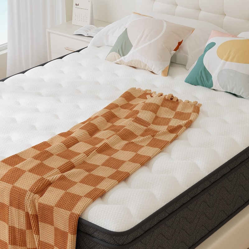12" Spring Hybrid Mattress in a Box, Pocket Springs, Isolation Motion, Back Pain Relief, CertiPUR-US