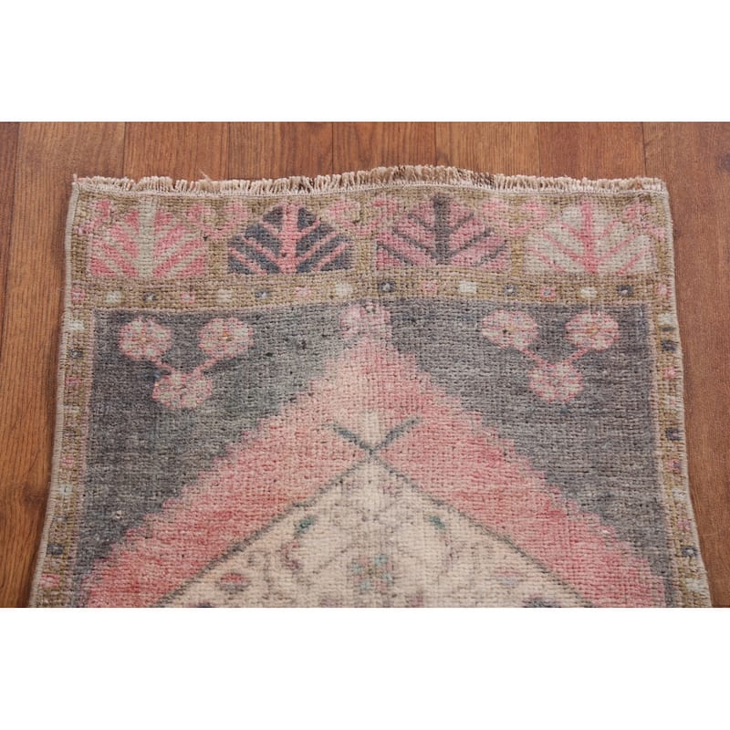 Antique Look Anatolian Turkish Rug Hand-knotted Oriental Wool Carpet - 1'7" x 3'3"