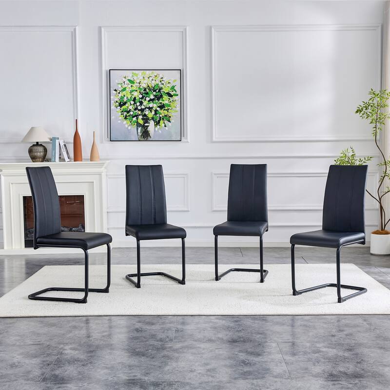 2-Pack PU Upholstered Dining Chairs - Modern Kitchen Side Chairs, Comfortable High-Back Seating for Dining Room