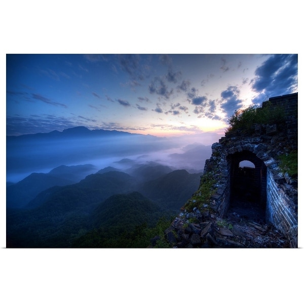 "Great Wall of China, JianKou, unrestored section in the morning" Poster Print