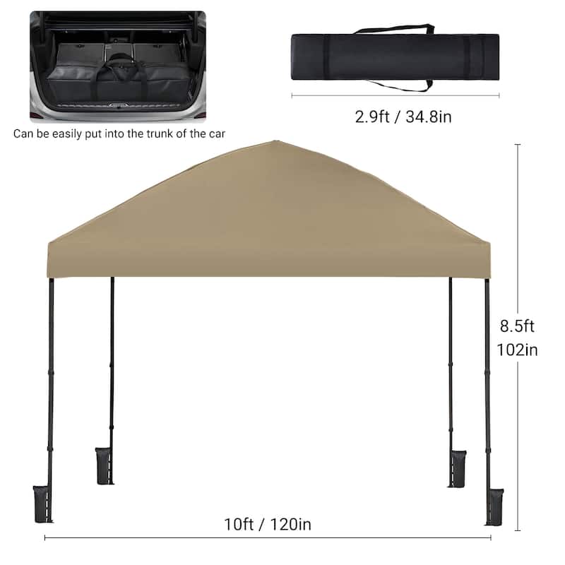 10' x 10' Pop Up Canopy Tent,Outdoor Canopy Tent for Event, Parties, Camping Portable Easy with Carry Bags