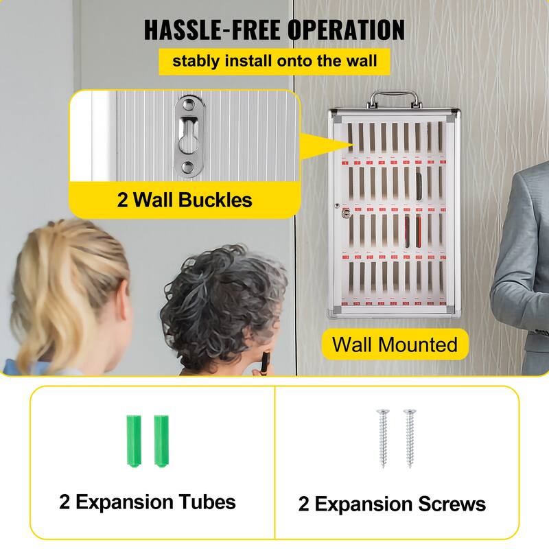 36 Slots Cell Phone Cabinet Silver Aluminum Alloy Pocket Chart Storage Locker Box with Portable Handle, Key Lock