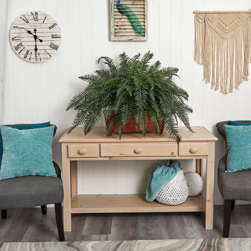 Handmade River Fern Plant with Planter - Home Decor Accent, Living Room, Office, Tabletop DÃ©cor - 2.42ft.
