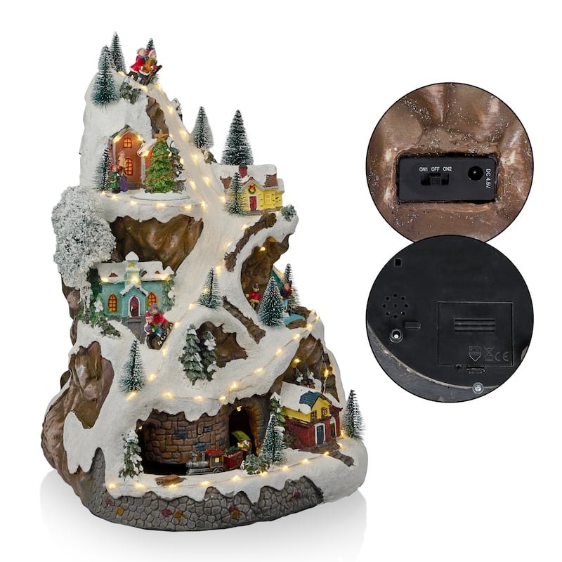 Alpine Corporation Christmas Winter Wonderland Set with LED Lights and Music