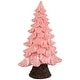 preview thumbnail 3 of 3, Iridescent Pearl Glazed Downswept Tree Christmas Decoration - 9.25" - Pink