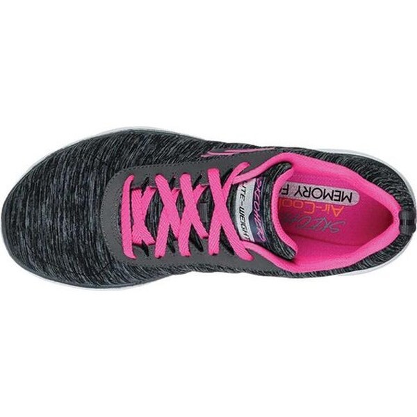 skechers flex appeal 3.0 black hot pink