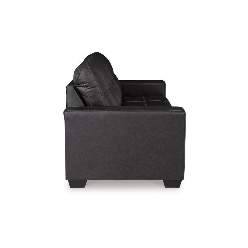 Barl Sofa Sleeper, Queen Size Pull Out Bed, 85 Inch Black Faux Leather