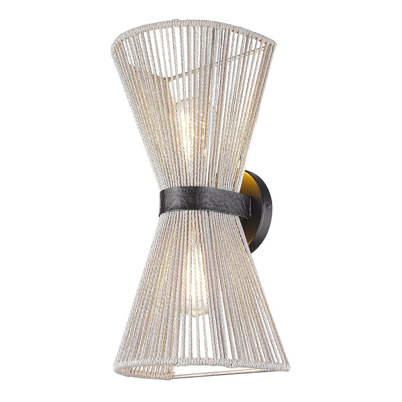 Avon 8" Wide 2-Light Wall Sconce with Rope Shade - N/A