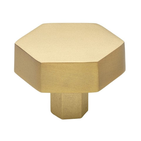 GlideRite 10-Pack 1-1/2 Inch Solid Hexagon Cabinet Knob Satin Gold