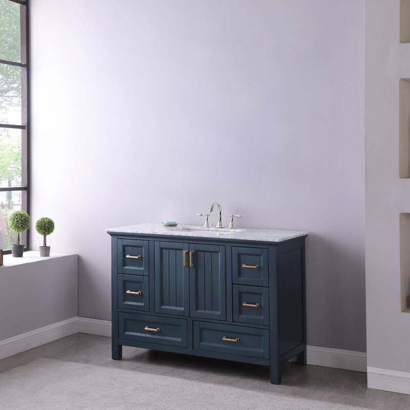 Altair Isla Single Bathroom Vanity Set and Aosta White Countertop without Mirror
