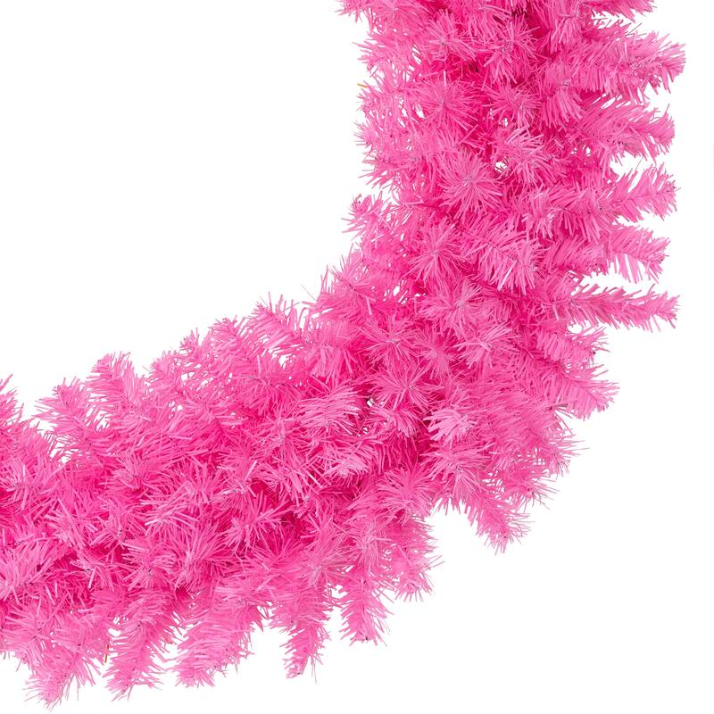 Artificial Pine Christmas Wreath - 36" - Pink - Unlit
