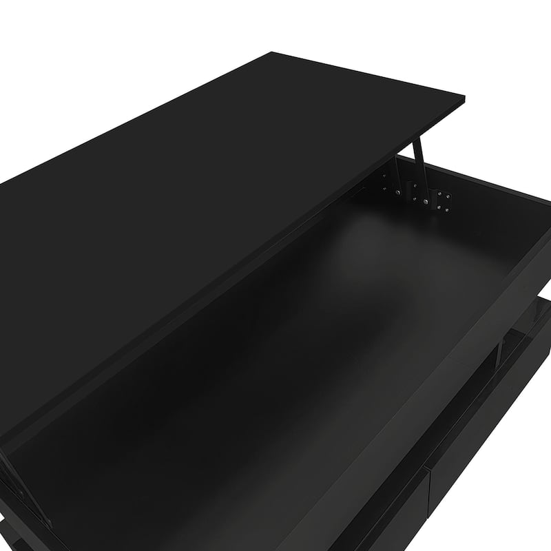Lift-Top Coffee Table with 2 Drawers, Modern Coffee Table with Adequate Hidden Compartment