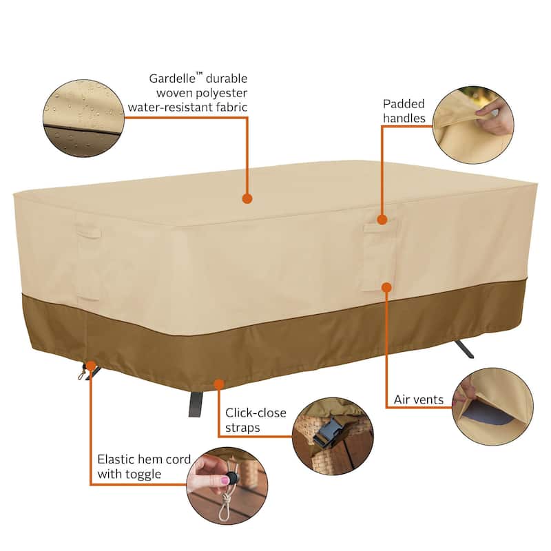 Classic Accessories Veranda Water-Resistant 72 Inch Rectangular/Oval Patio Table Cover