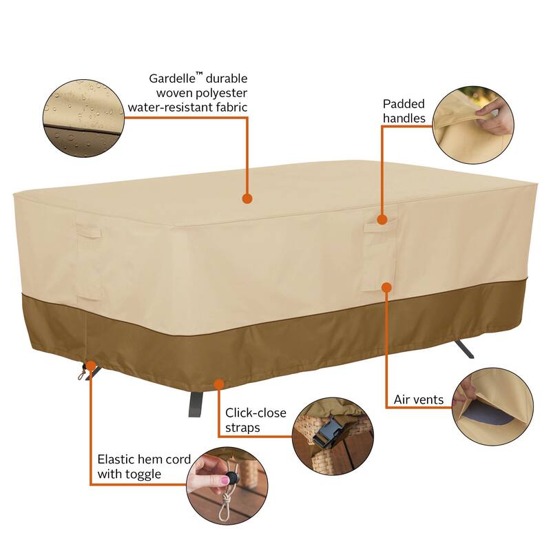 Classic Accessories Veranda Water-Resistant 96 Inch Rectangular/Oval Patio Table Cover