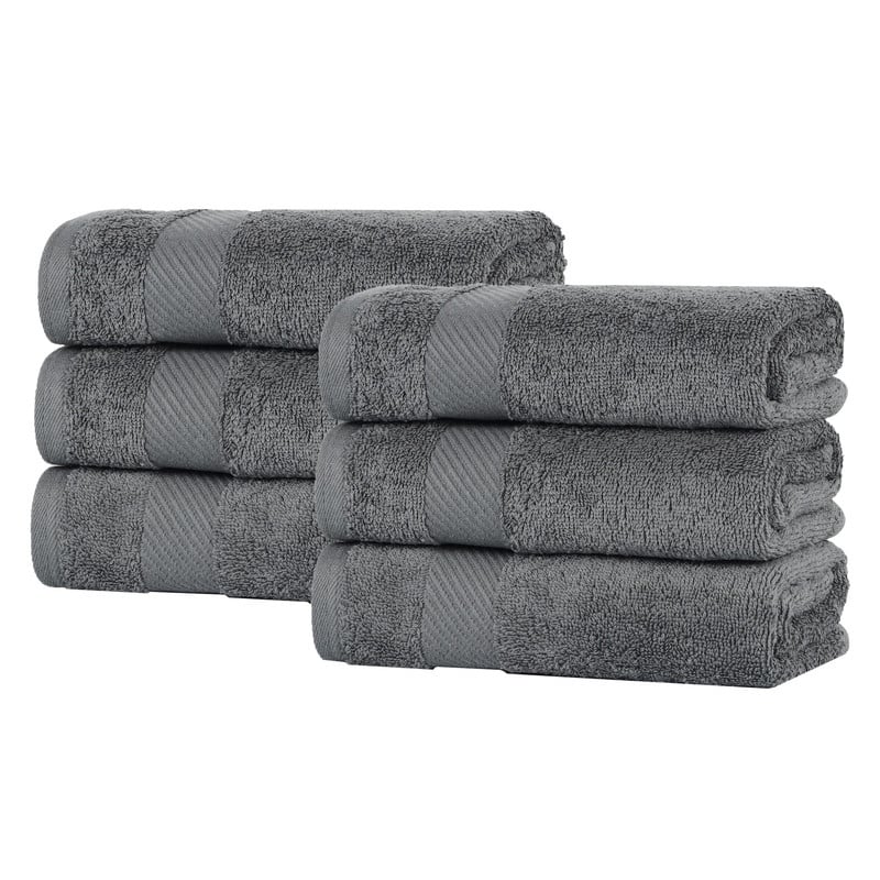 Superior Luxury Solid Highly Absorbent Egyptian Cotton Hand Towel - (Set of 6)
