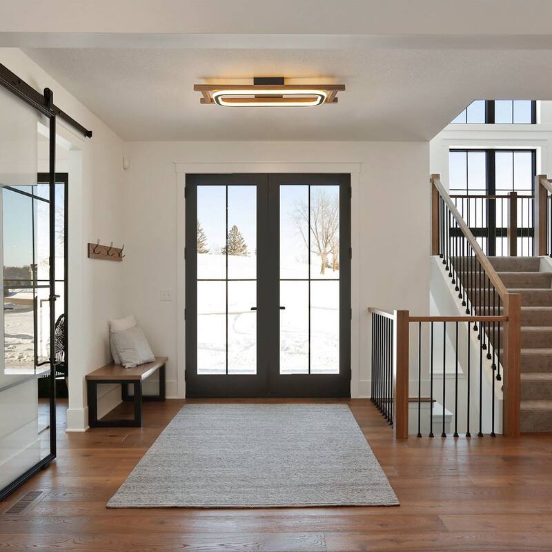 Modern Farmhouse Rectangle LED Semi Flush Mount