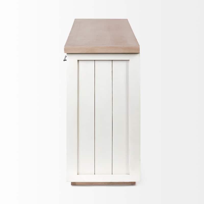Fairview III Light Brown & White Solid Wood w/ 4 Cabinet Door Sideboard - 73"W x 17"D x 32"H