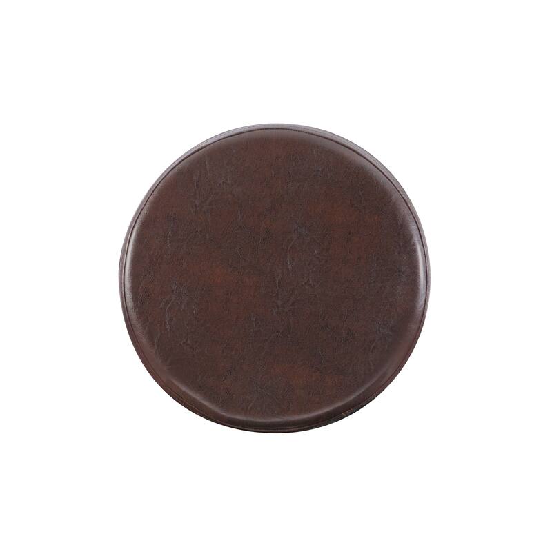 Linon Lynnly Backless Brown Faux Leather Bar Stool