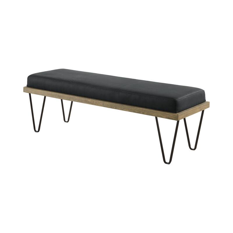 Monisse Black Upholstered Bench