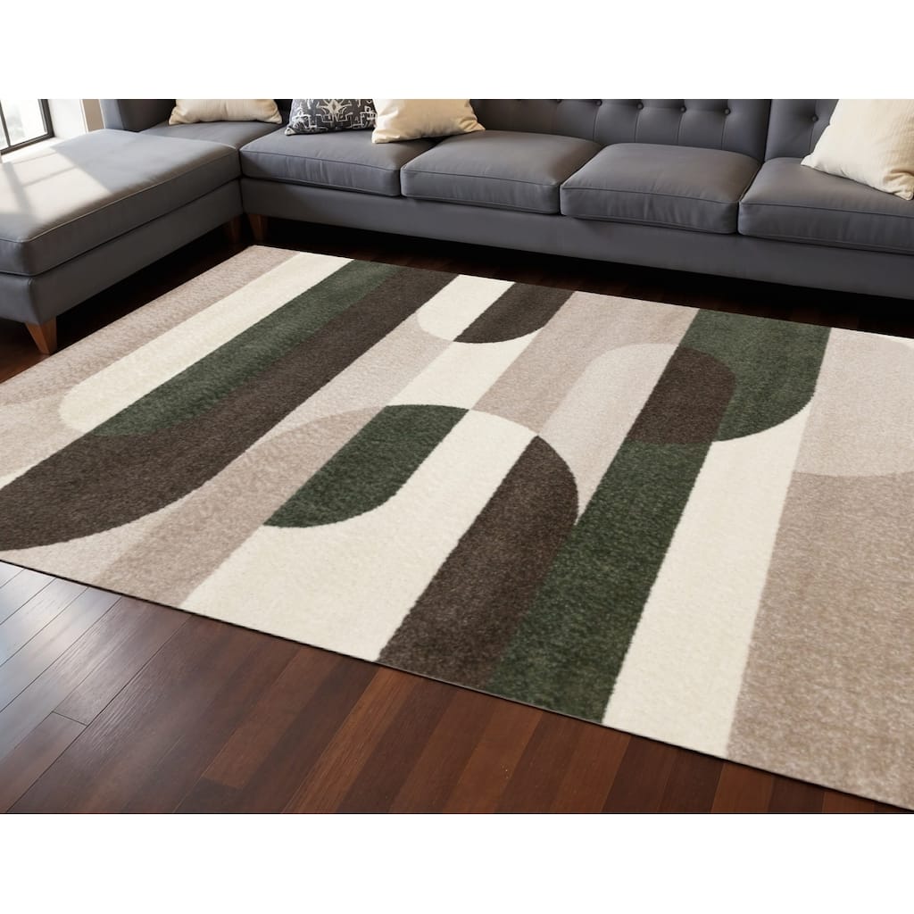 HomeRoots Geometric Modern Rectangle Area Rug - 8' X 11'