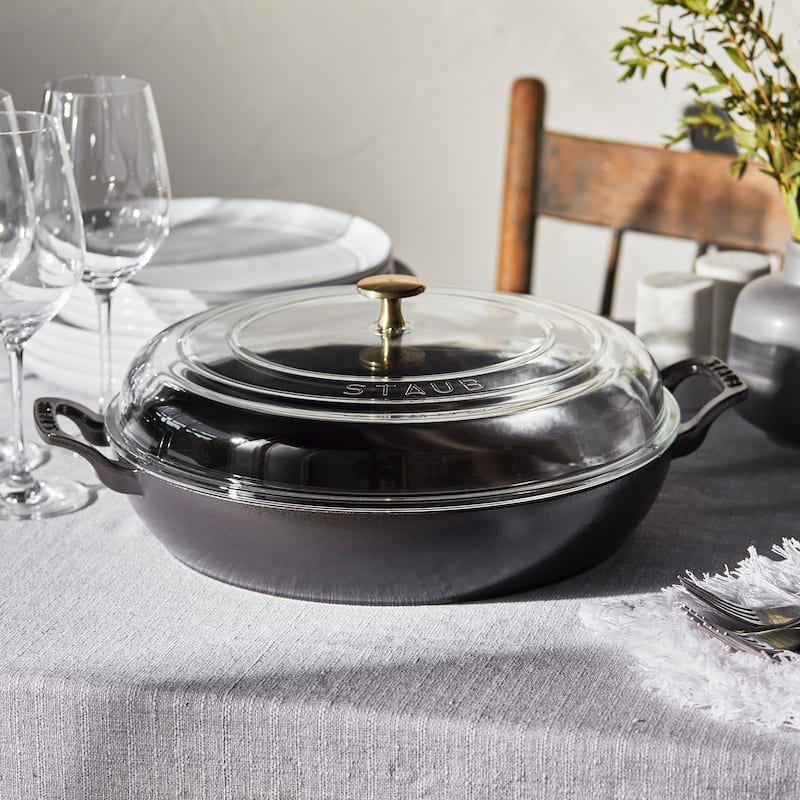 STAUB Cast Iron 3.5-qt Braiser with Glass Lid