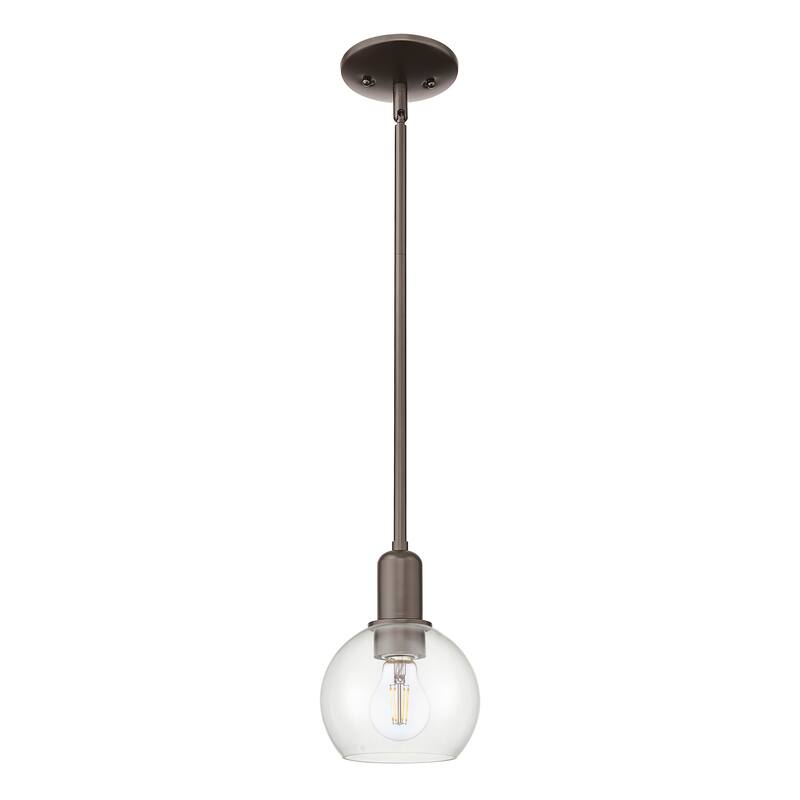 Innovations Lighting Endless Possibilities Arcadia - Athens - 1 Light 6" Stem Hung Mini Pendant - Clear/Oil Rubbed Bronze