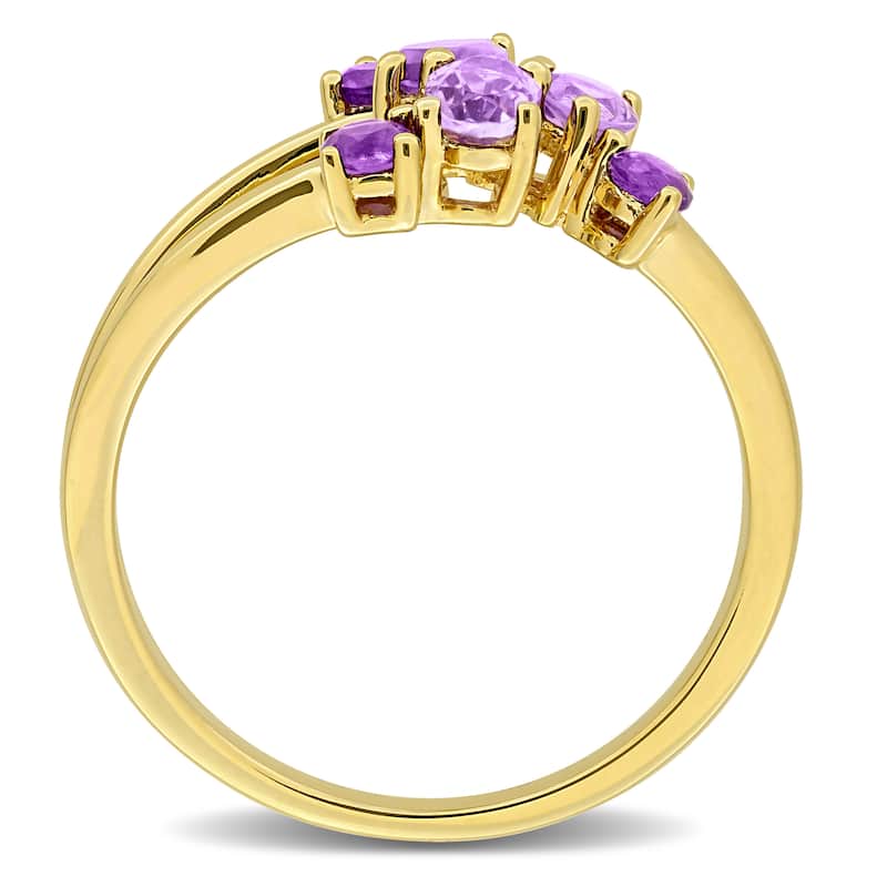 Miadora Multi-Gem Cluster Split Shank Ring Sterling Silver