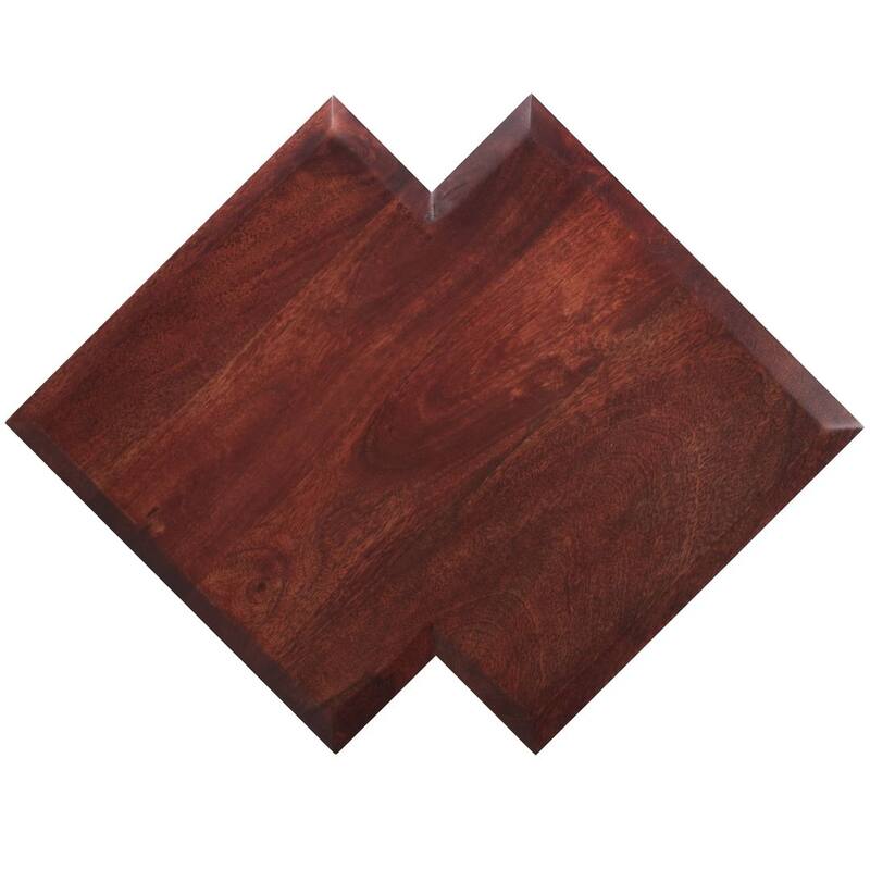 Handmade Double Diamond Accent Table (India) - 17" L x 18" W x 17" H