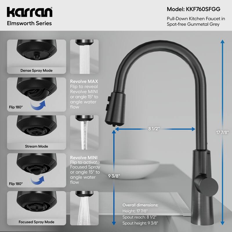Karran Elmsworth Pull-Down Sprayer Kitchen Faucet
