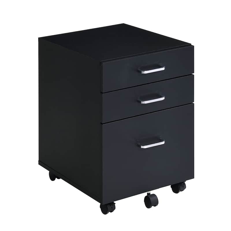 Anmytek Black 3-Drawer Mobile Rolling File Cabinet Under Desk Storage Organizer for Office Home