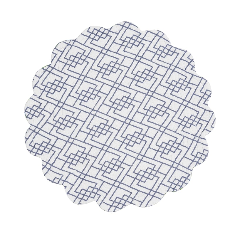 Juliet Round Quilted Reversible Bright Paisley Placemat Set of 6