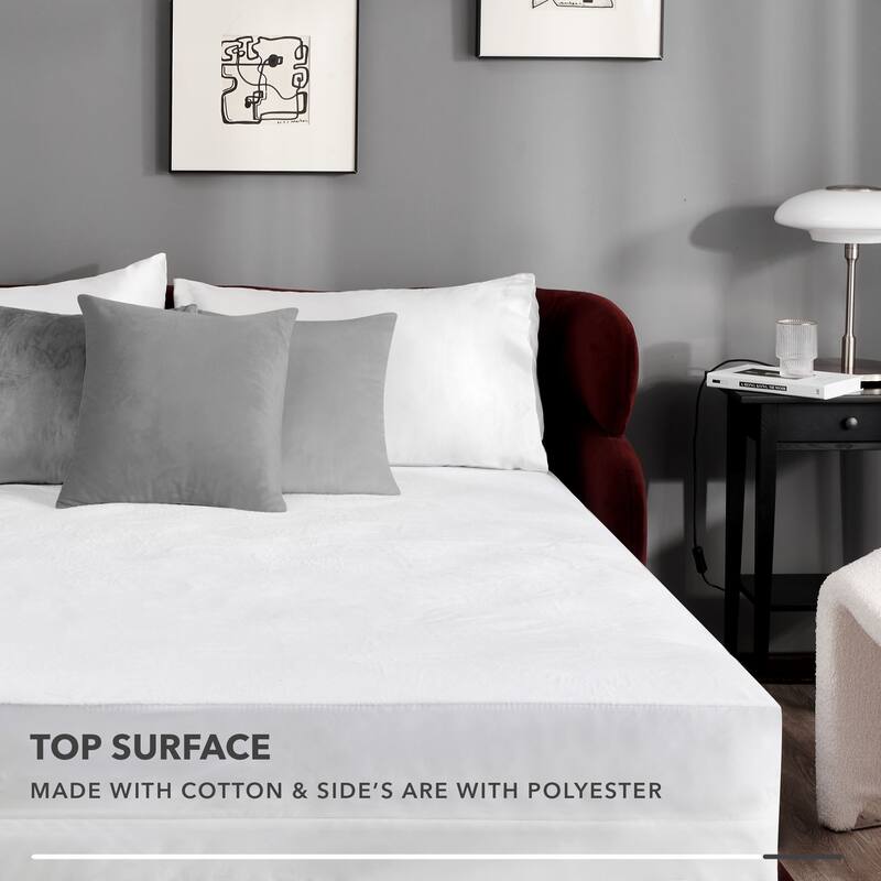 Deconovo Queen Waterproof Mattress Protector Zippered - White